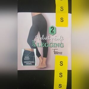 Felina Velvety Soft Black Leggings - 2 Pack